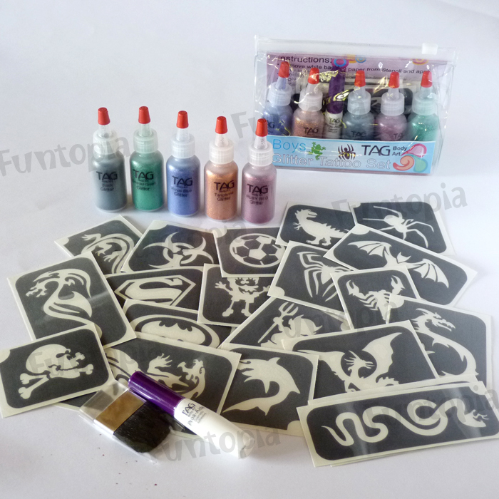 Ruby Red Glitter Tattoo Kit - Boy's:  