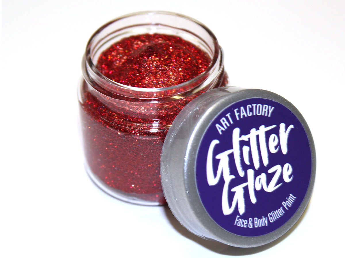 Art Factory Glitter Glaze - 1oz approx 29ml - Red