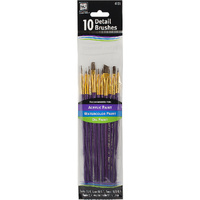 Loew Cornell 4131 Detail Brushes 10 pack - Spotter , Liners, Flats, Angles