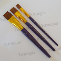 Loew Cornell Brown Nylon 3 Pack Flat Brush Set - 1/2", 3/4", 1" Flats