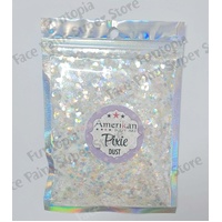 Amerikan Body Art Chunky Glitter Blend - Dry Pixie Dust - Abracadabra - Holographic White - 1oz (approx 28g)