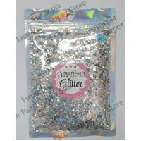 Amerikan Body Art Chunky Glitter Blend - Asteroid - Soft Gold, Silver - 1oz (approx 28g)