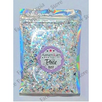 Amerikan Body Art Chunky Glitter Blend - Dry Pixie Dust - Baby Cakes - Holographic Silver, pastel pinks, blues - 1oz (approx 28g)