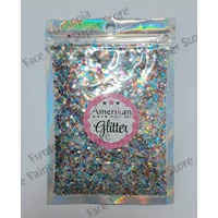 Amerikan Body Art Chunky Glitter Blend - Capricorn - blue, orange, magenta, lime, teal. - 1oz (approx 28g)