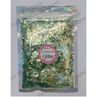 Amerikan Body Art Chunky Glitter - Faerie Wing Green 0.094" hex - 1oz (approx 28g) 