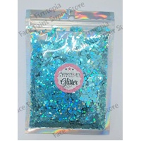 Amerikan Body Art Chunky Glitter - Holographic Turquoise 0.094" hex - 1oz (approx 28g)