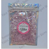 Amerikan Body Art Chunky Glitter Blend - Lotus Blossom - Holographic Pastel Pink - 1oz (approx 28g)