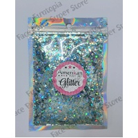 Amerikan Body Art Chunky Glitter Blend - Mermaid Scales - Green, Silver - 1oz (approx 28g)