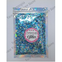 Amerikan Body Art Chunky Glitter Blend - Pandora - Blue, Purple, Silver - 1oz (approx 28g)