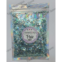 Amerikan Body Art Chunky Glitter Blend - Dry Pixie Dust - Splash - Holographic Blue and Green - 1oz (approx 28g)