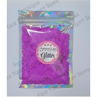 Amerikan Body Art Chunky Glitter - Neon UV Glow Purple 0.125 hex - 1oz (approx 28g)