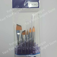 Art Factory Professional Studio Brush Set - 7 brushes - Round x 4,  Flat 3/4 inch , Filbert, Petal flower Brush