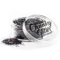 Art Factory Cosmetic Chunky Glitter 50ml Jar - Raven Black