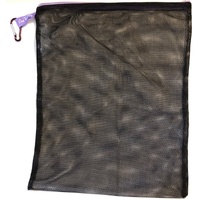 Art Factory Makeup Sponge Bag - Black Mesh with Zip and Carabiner