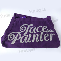Purple 3 pocket Apron - Face Painter Silver Glitter Letters 