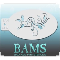 BAM Bad Ass Mini Stencil - H02 - Holly Swirls