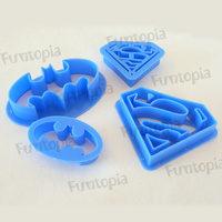 4 piece Batman and Superman Cookie Cutters.