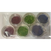 Global Cosmetic Glitter - 6 x 4g Lime, Rose, Royal Blue