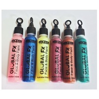 Global FX Glitter Gel Pens 6 pack Bundle -pink, blue, yellow, rose, copper, green