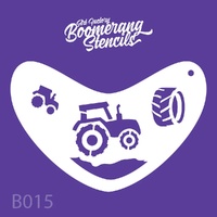 Art Factory Boomerang Reusable Mylar Stencil - 015 - Tractor, tyre