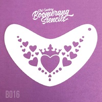 Art Factory Boomerang Stencil - 016 - Heart Crown