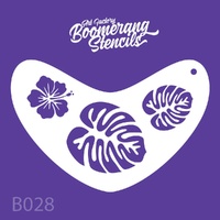 Art Factory Boomerang Reusable Mylar Stencil - 028 - Tropical Flower, Hibiscus, Leaves