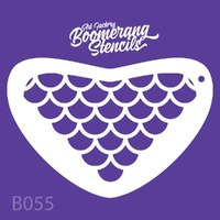 Art Factory Reusable Boomerang Stencil - 055 - Mermaid Scales Large