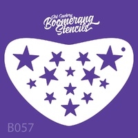 Art Factory Boomerang Reusable Mylar Stencil - 057 - Large Stars Scatter