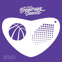Art Factory Boomerang Reusable Mylar Stencil - 060 - Basketball with Halftone Dots