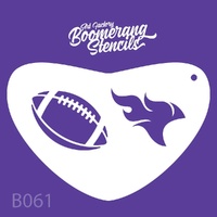 Art Factory Boomerang Reusable Mylar Stencil - 061 - Football Flame, Sports