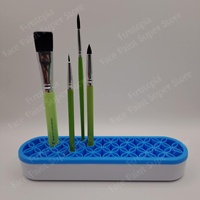 Makeup Brush Holder Stand - Silicone Blue Top