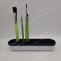 Makeup Brush Holder Stand - Silicone Black Top