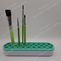 Makeup Brush Holder Stand - Silicone Green Top