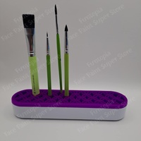 Makeup Brush Holder Stand - Silicone Purple Top