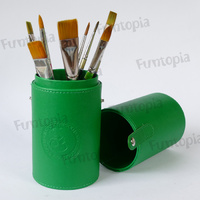 Cameleon Brush Holder Case - Green PU Faux leather