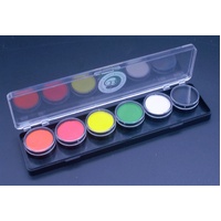 Cameleon Body Art Glow UV Palette - 6 x 10g Neon Colours with brush