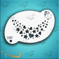 Diva Stencil 1352 - Hearts and Stars on Curve