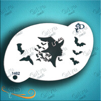 Diva Stencil 1462 - Witch with Bats