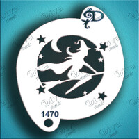 Diva Stencil 1470 - Flying Witch Cutout on Broom