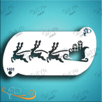 Diva Stencil 1491 - Reindeer Sleigh with Presents Forehead Band