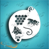 Diva Stencil 274 - Bees and Honeycomb