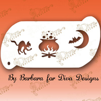 Diva Stencil 499 - Cat + Cauldron band by Barbara