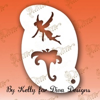 Diva Stencil 504 - Flying Flower Fairy by Kelly