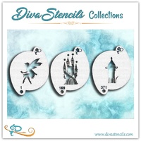 Diva Stencil 928 - Fairy + House Collection 3pk