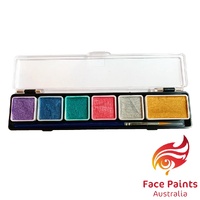 Face Paints Australia FPA Metallix Pearl Shimmer Mini Palette - 6 Colour with Brush