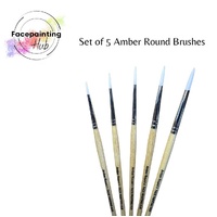 PRE-ORDER Face Painting Hub - Round Brush Set - Amber No. 1, 2, 3, 4, 6 - Rosemary & Co