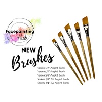 Face Painting Hub - 5 Pack Angle Brush Set - 1/2" 5/8" 3/4" - Rosemary & Co   