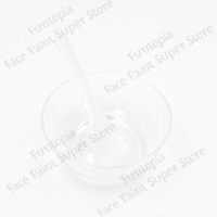 Reusable Plastic Mixing Bowl with Spatula - Clear, White
