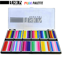 Fusion Body Art Face Painting Palette - Pride Flags 12 x 10g Rainbow Colours
