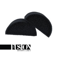 Fusion Body Art - Half Round Face Painting Sponges - 2 pack - Charcoal Black